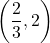 \left(\dfrac{2}{3}, 2\right)