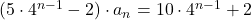 (5\cdot4^{n-1}-2)\cdot a_n=10\cdot4^{n-1}+2