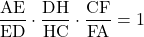 \dfrac{\mathrm{AE}}{\mathrm{ED}}\cdot\dfrac{\mathrm{DH}}{\mathrm{HC}}\cdot\dfrac{\mathrm{CF}}{\mathrm{FA}}=1