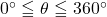 0^{\circ}\leqq\theta\leqq360^{\circ}