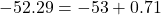 -52.29=-53+0.71