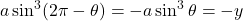 a\sin^3(2\pi-\theta)=-a\sin^3\theta=-y