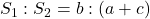 S_1 : S_2 = b : (a+c)