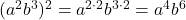 (a^2b^3)^2=a^{2\cdot2}b^{3\cdot2}=a^4b^6