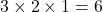 3\times2\times1=6