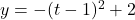 y=-(t-1)^2+2