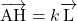 \overrightarrow{\text{AH}}=k\overrightarrow{\text{L}}