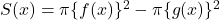 S(x)=\pi\{f(x)\}^2-\pi\{g(x)\}^2