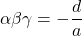 \alpha\beta\gamma=-\dfrac{d}{a}