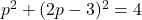 p^2+(2p-3)^2=4