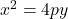 x^2=4py\,