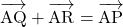 \[\overrightarrow{\mathstrut \text{AQ}}+\overrightarrow{\mathstrut \text{AR}}=\overrightarrow{\mathstrut \text{AP}}\]