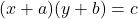 (x+a)(y+b)=c