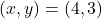 (x, y)=( 4, 3 )