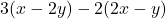 3(x-2y)-2(2x-y)