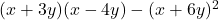 (x+3y)(x-4y)-(x+6y)^2