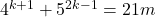 4^{k+1}+5^{2k-1}=21m