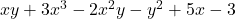 xy+3x^3-2x^2y-y^2+5x-3