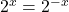 2^x=2^{-x}