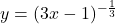 y=(3x-1)^{-\frac13}