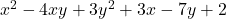 x^2-4xy+3y^2+3x-7y+2