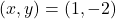 (x, y)=(1, -2)