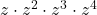 z\cdot z^2\cdot z^3\cdot z^4