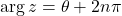 \mathrm{arg}\,z=\theta+2n\pi