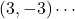 ( 3, -3 )\cdots