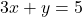 3x+y=5