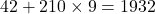 42+210\times9=1932