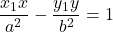 \dfrac{x_1x}{a^2}-\dfrac{y_1y}{b^2}=1