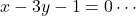 x-3y-1=0\cdots