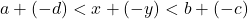 a+(-d)<x+(-y)<b+(-c)