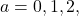 a=0, 1, 2,