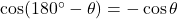 \cos(180^{\circ}-\theta)=-\cos\theta