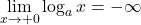 \displaystyle\lim_{x\to+0} \log_a{x}=-\infty