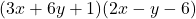 (3x+6y+1)(2x-y-6)