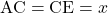 \text{AC}=\text{CE}=x