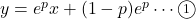 y=e^p x+(1-p)e^p\cdots\maru1