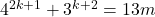 4^{2k+1}+3^{k+2}=13m\,