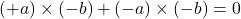 (+a)\times(-b) + (-a)\times(-b)= 0