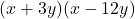 (x+3y)(x-12y)