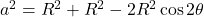 a^2=R^2+R^2-2R^2\cos2\theta