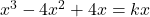 x^3-4x^2+4x=kx