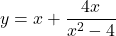 y=x+\dfrac{4x}{x^2-4}