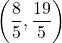 \left(\dfrac85, \dfrac{19}{5}\right)