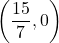 \left(\dfrac{15}{7}, 0\right)