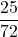 \dfrac{25}{72}
