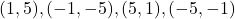 ( 1, 5 ), ( -1, -5 ), ( 5, 1 ), (-5, -1)